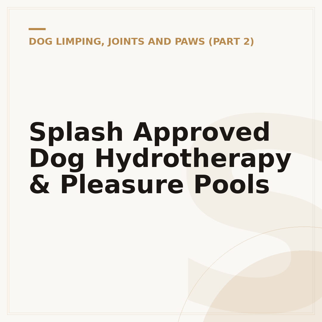 Splash Approved Dog Hydrotherapy & Pleasure Pools
