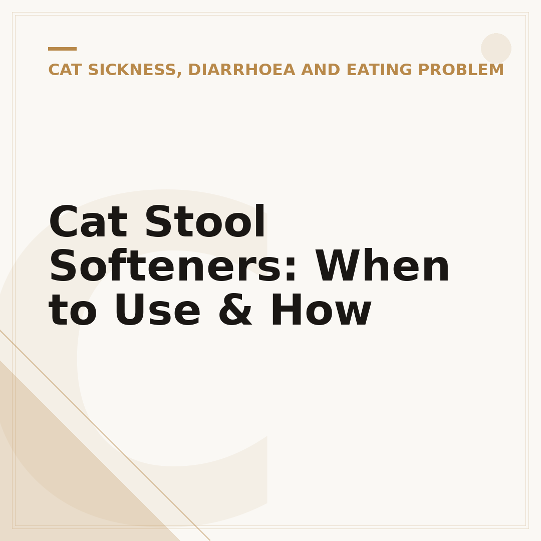 Cat Stool Softeners: When to Use & How