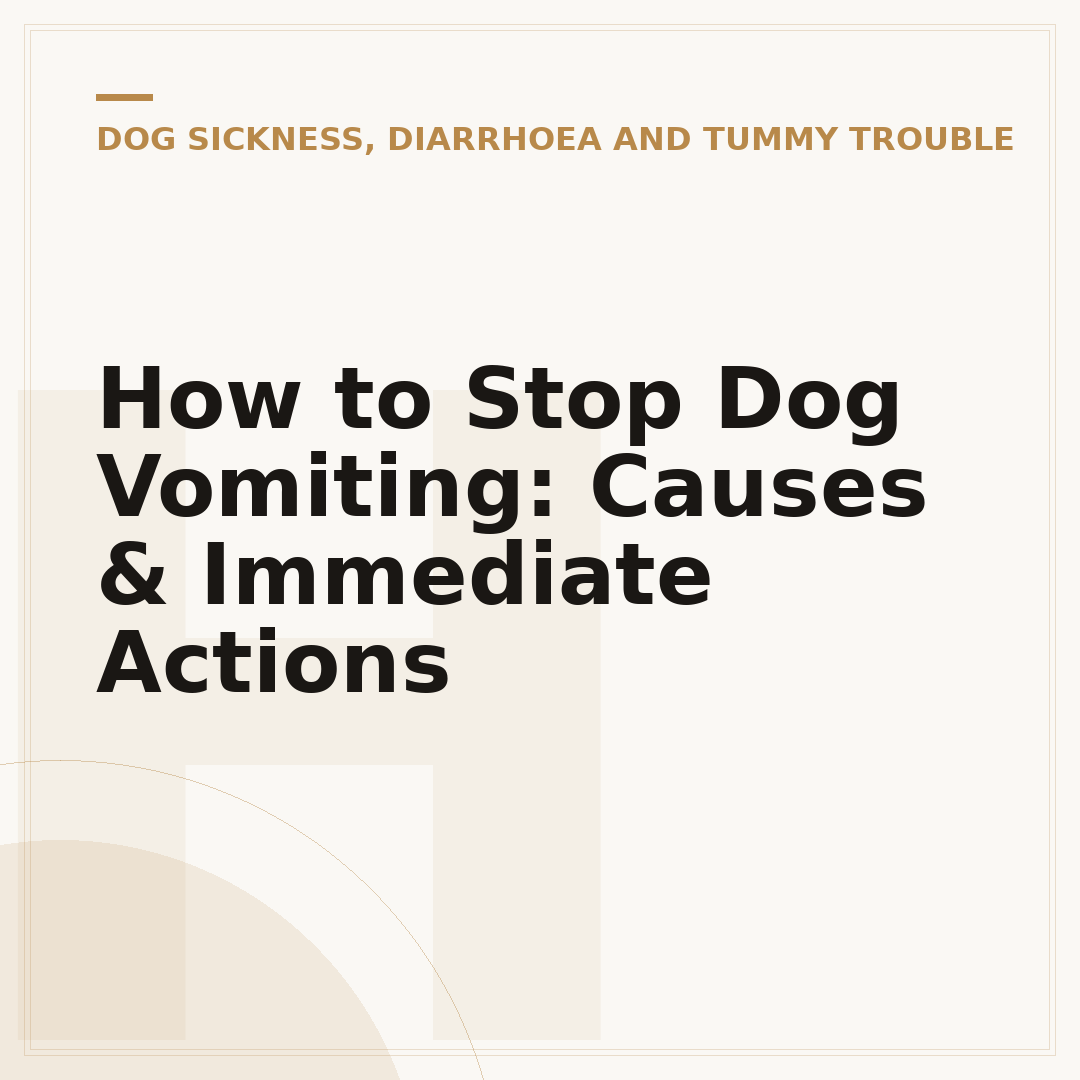 How to Stop Dog Vomiting: Causes & Immediate Actions