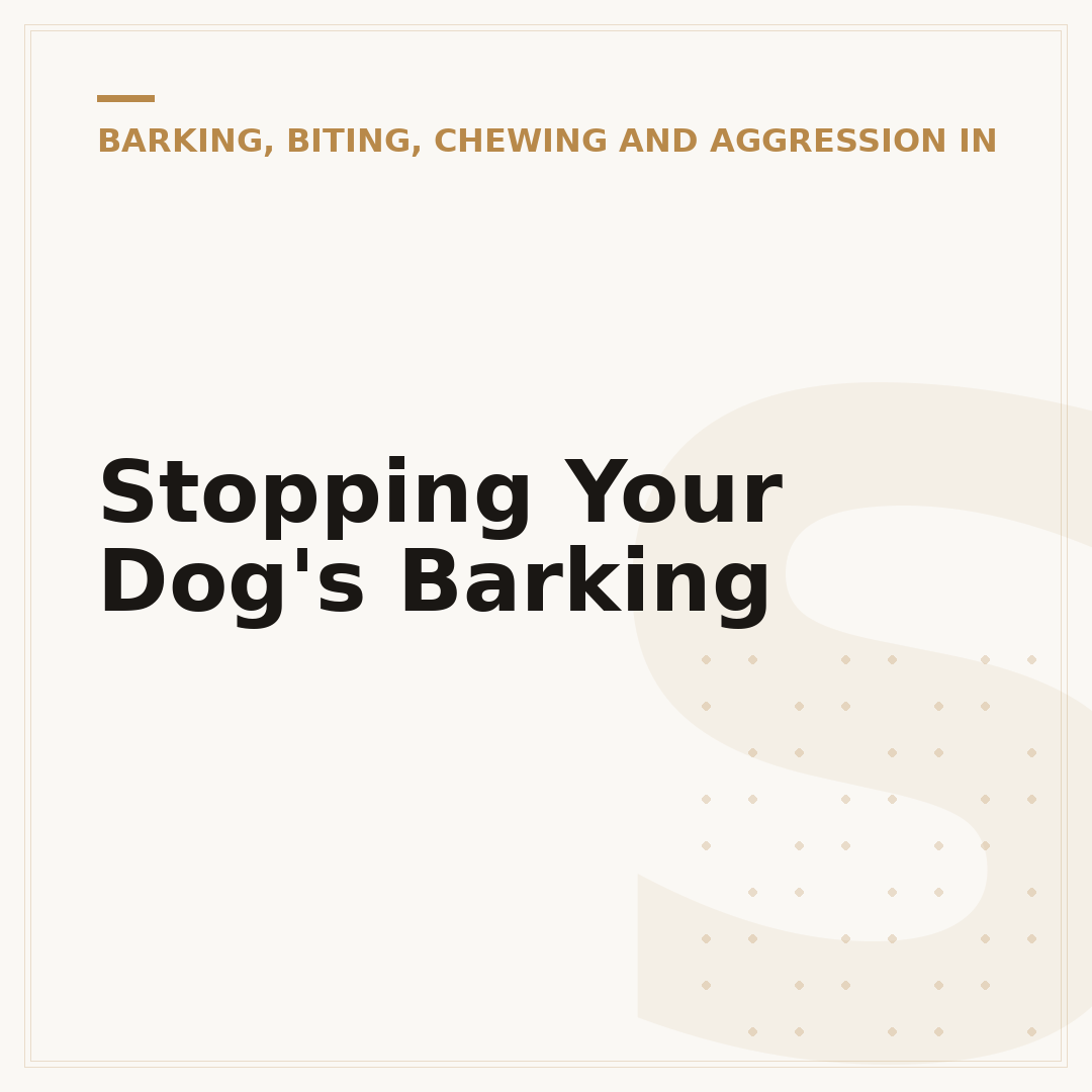 Stopping Your Dog's Barking