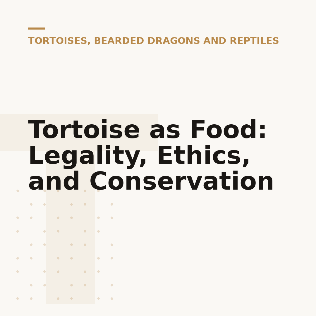 Tortoise as Food: Legality, Ethics, and Conservation