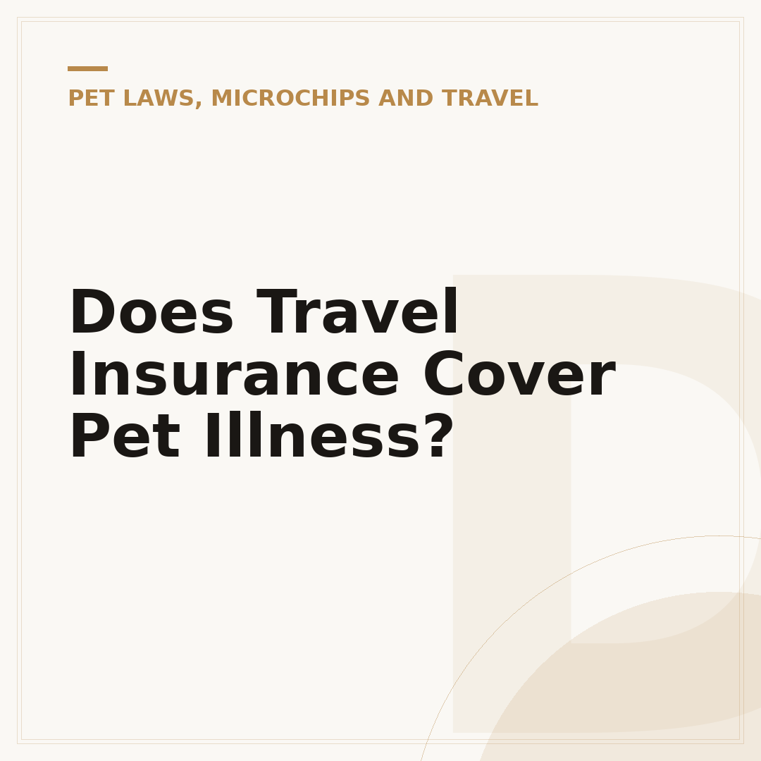 Does Travel Insurance Cover Pet Illness?