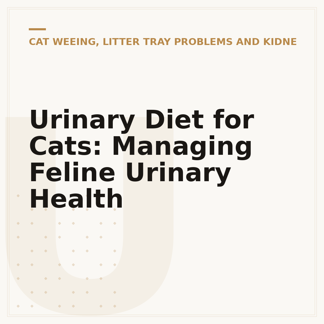 Urinary Diet for Cats: Managing Feline Urinary Health