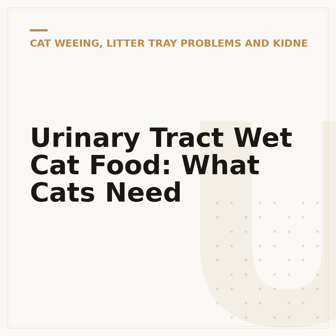 Urinary Tract Wet Cat Food: What Cats Need