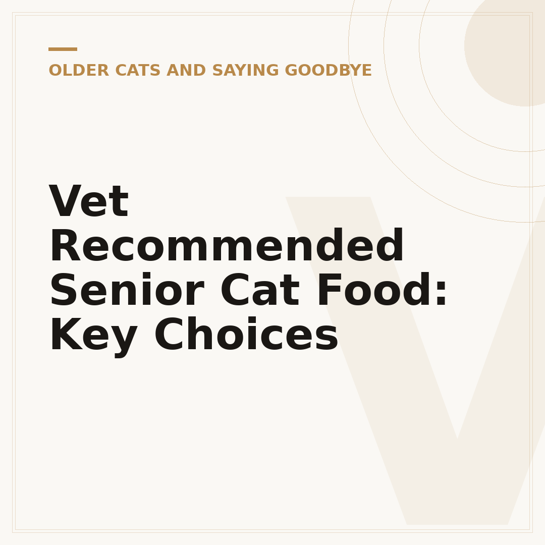 Vet Recommended Senior Cat Food: Key Choices