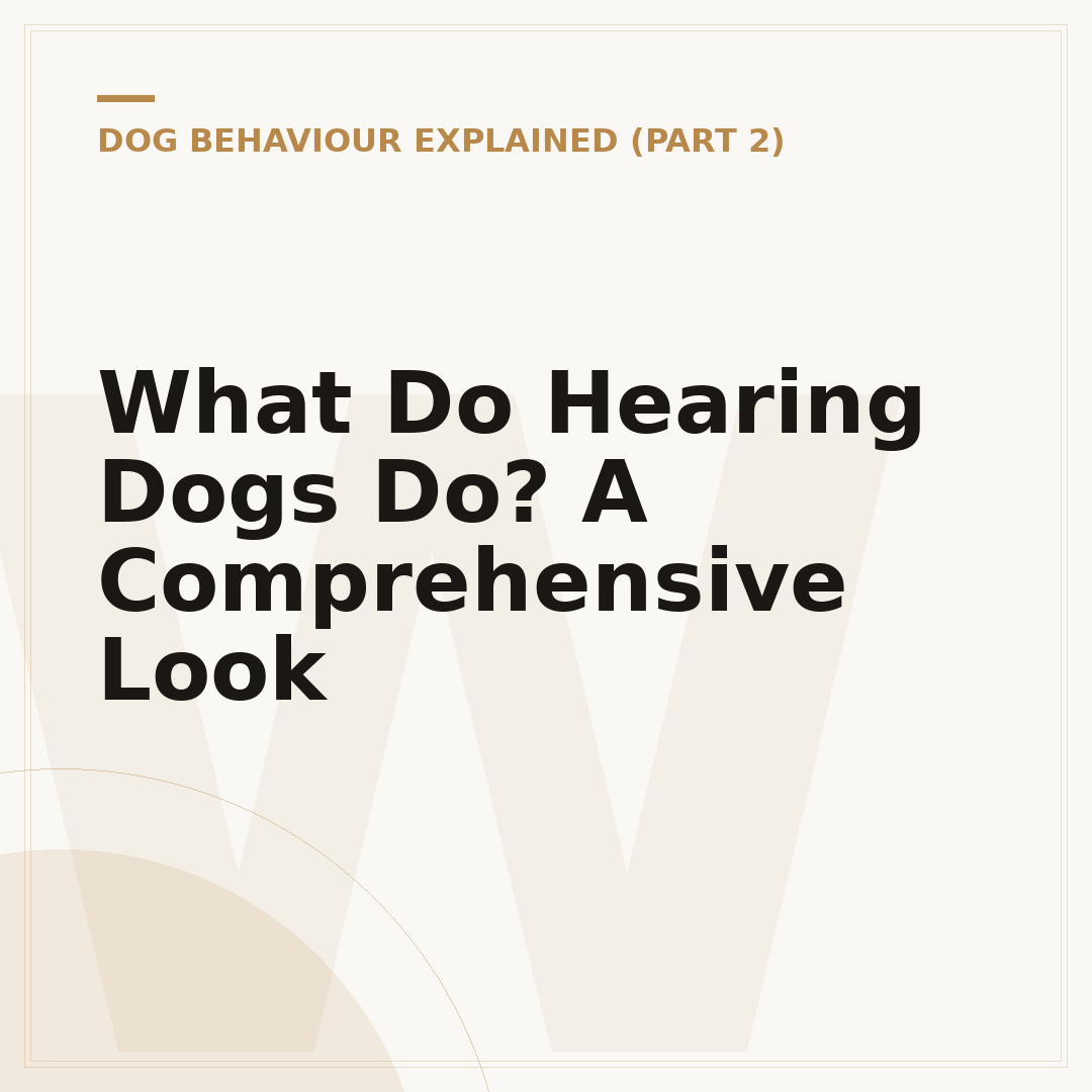 What Do Hearing Dogs Do? A Comprehensive Look