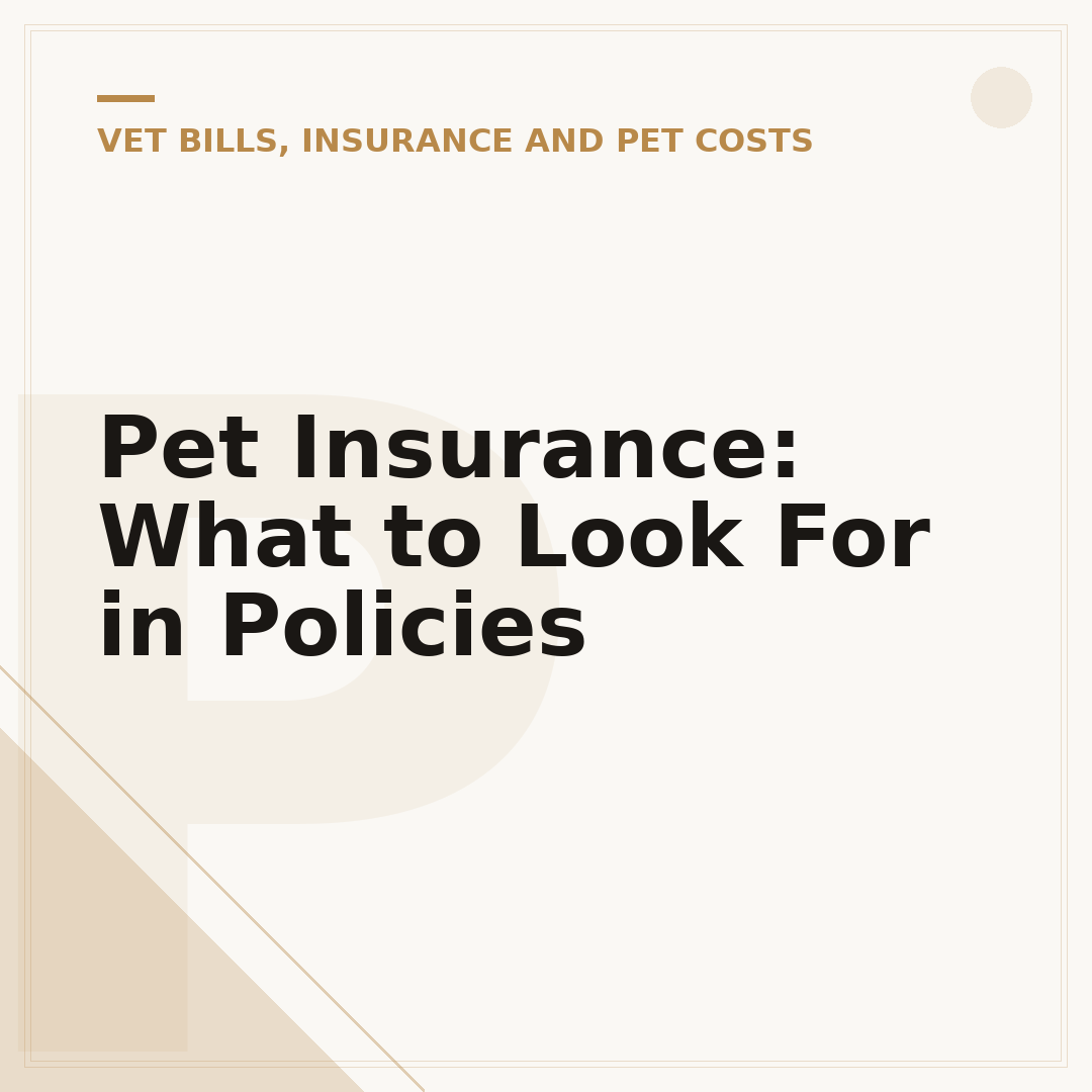 Pet Insurance: What to Look For in Policies