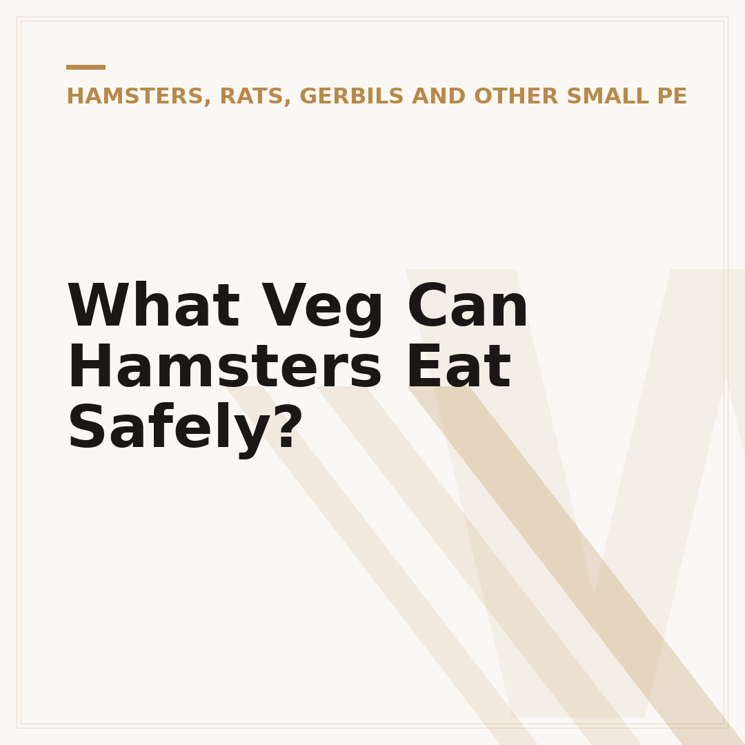 What Veg Can Hamsters Eat Safely?