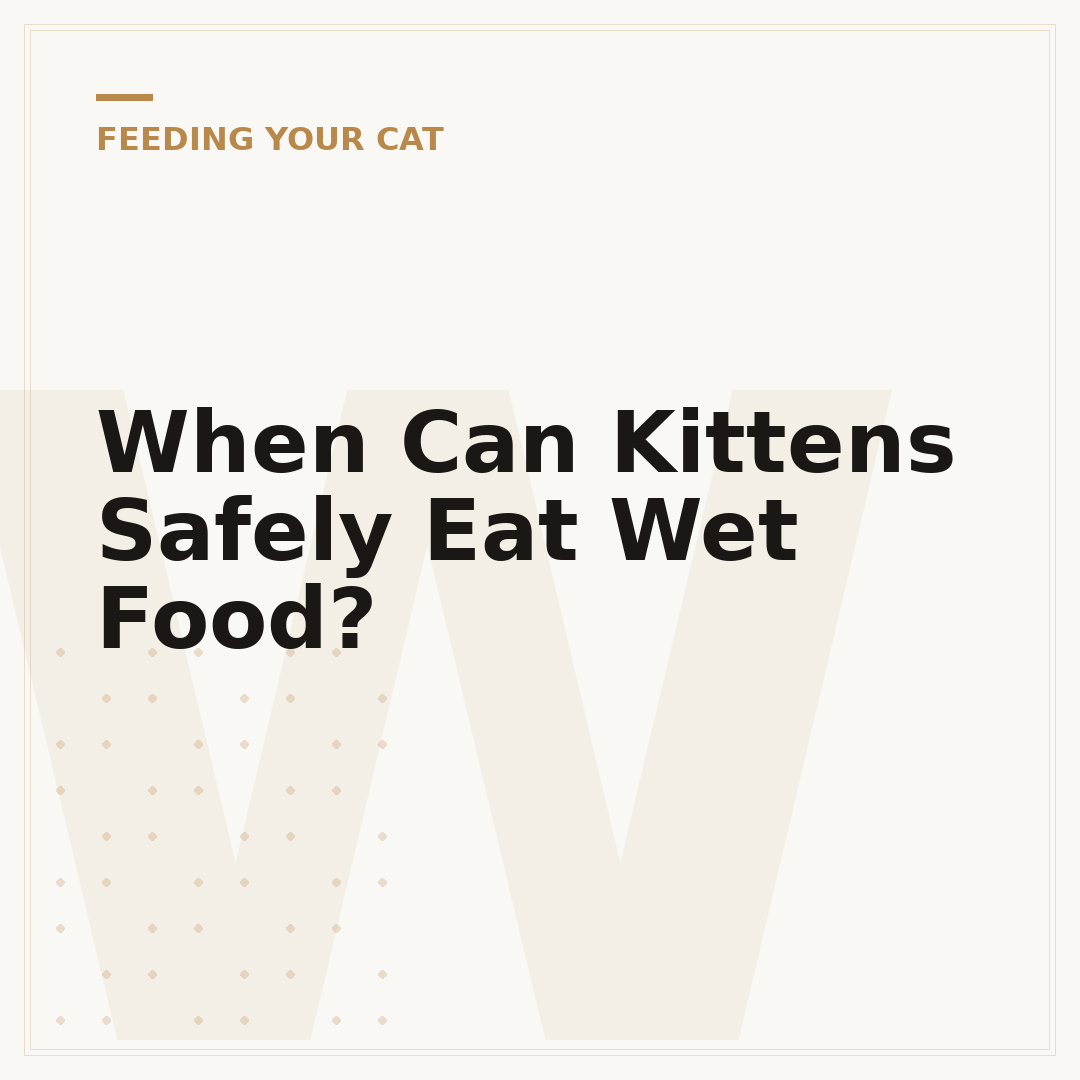 When Can Kittens Safely Eat Wet Food?