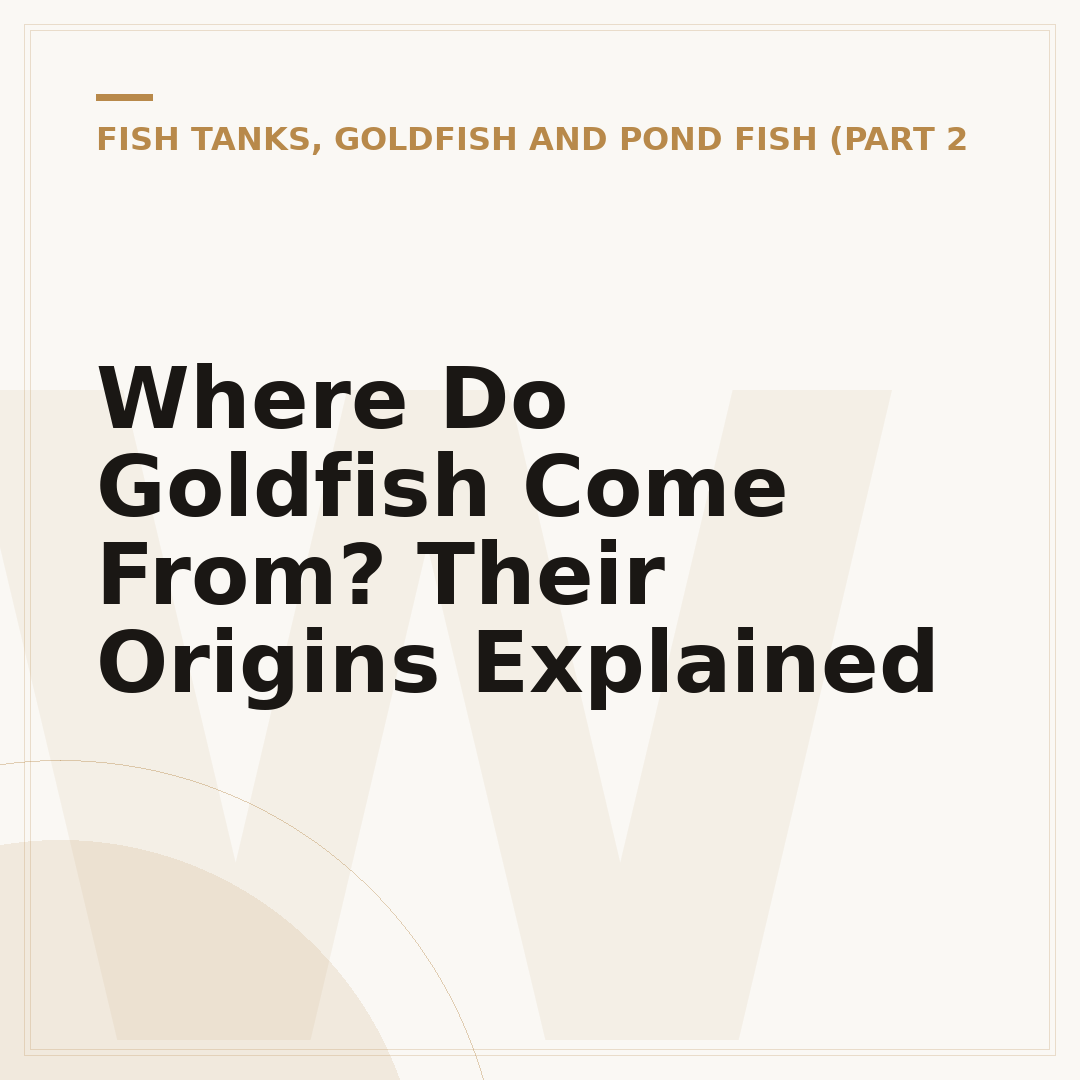 Where Do Goldfish Come From? Their Origins Explained