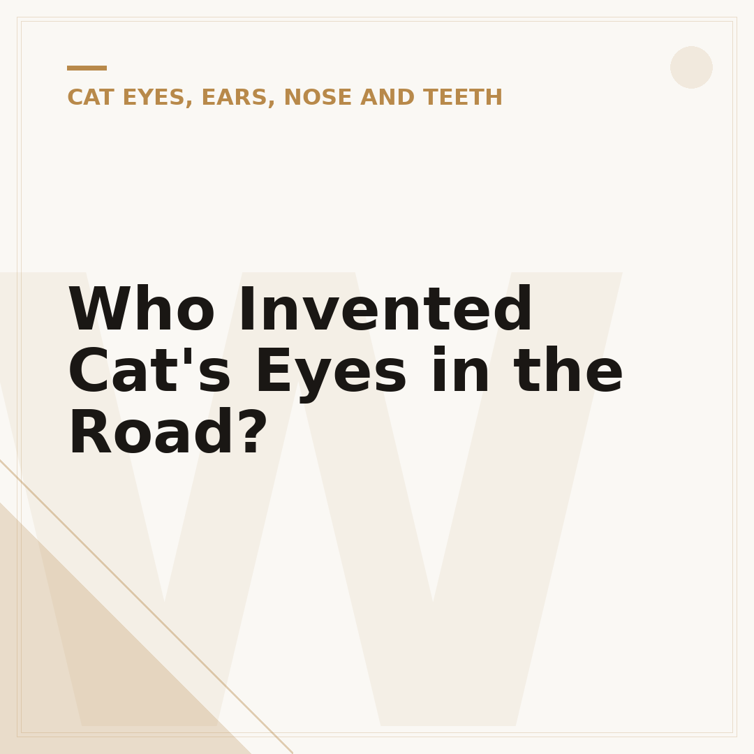 Who Invented Cat's Eyes in the Road?