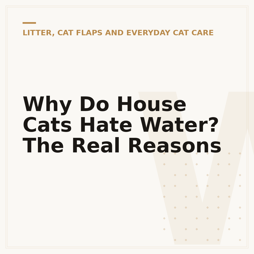 Why Do House Cats Hate Water? The Real Reasons