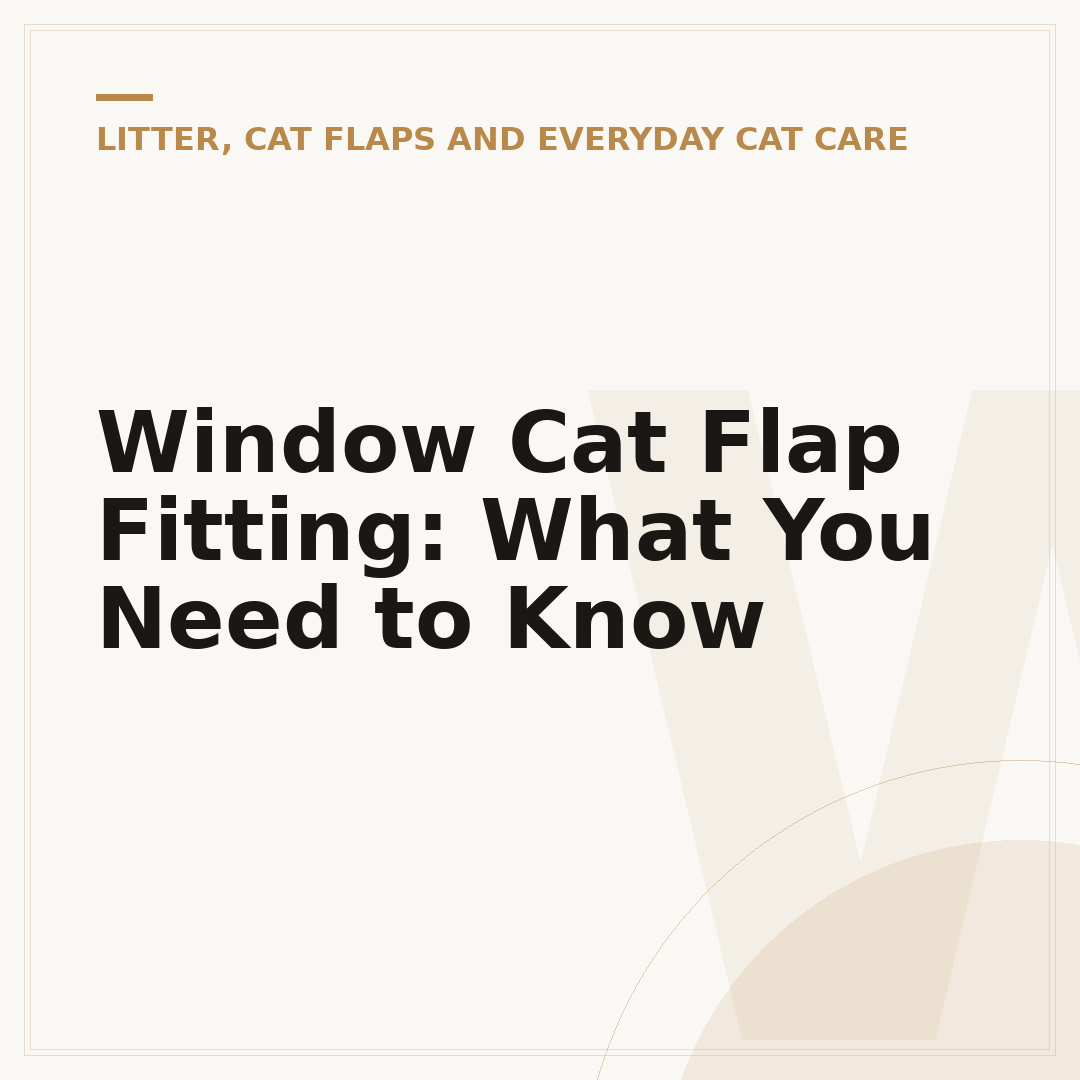 Window Cat Flap Fitting: What You Need to Know
